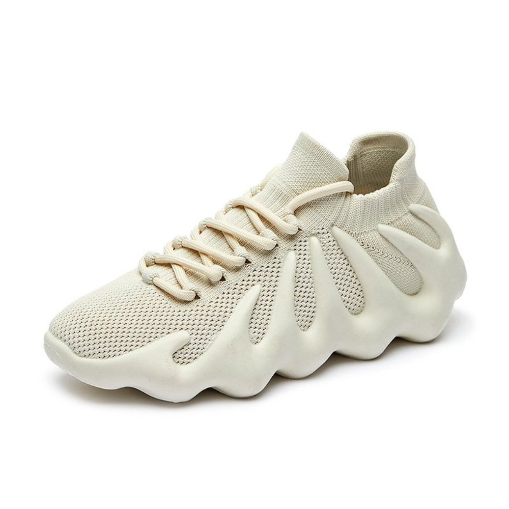 Cream Women's Lightweight Slip on Knit Sneakers - Picture 4 of 4